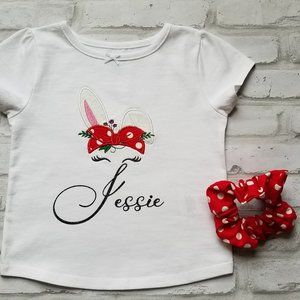 Embroidered spring bunny shirt. Easter shirt